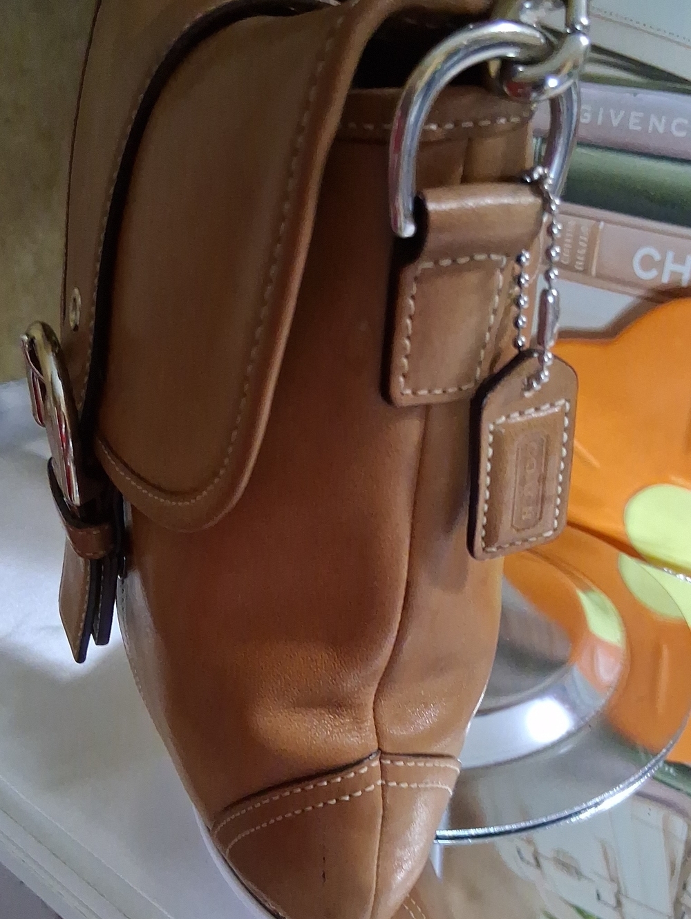 Coach Soho Camel Tan Leather Y2K Era with Buckle Strap ,Silver Hardware,COA INC. - Picture 4 of 13